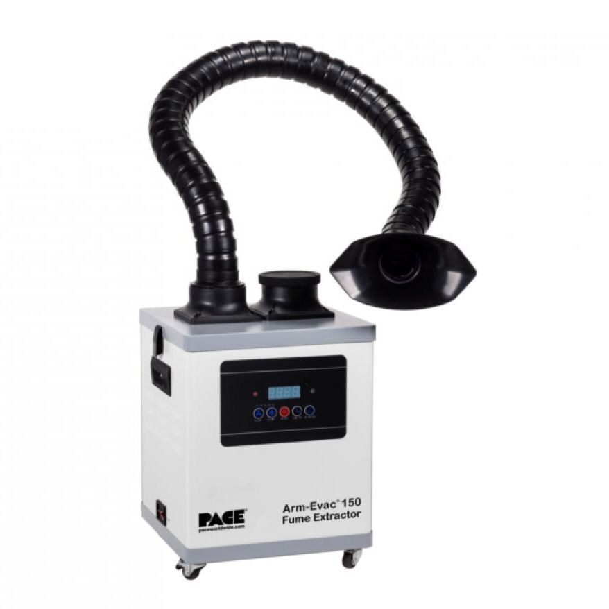 Pace Arm-Evac 150: เครื่องดูดควันจากการบัดกรี สำหรับทำงานในระบบปิดเช่นห้องแอร์