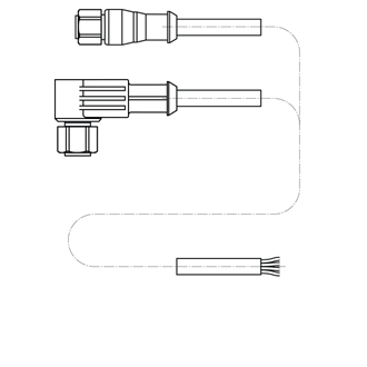 VEGA M12 connection cable single-sided