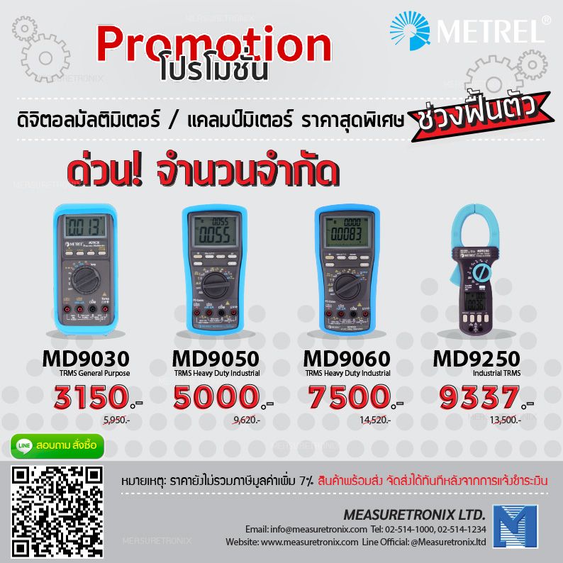 Metrel: ดิจิตอลมัลติมิเตอร์ ราคาสุดพิเศษ ช่วงฟื้นตัว