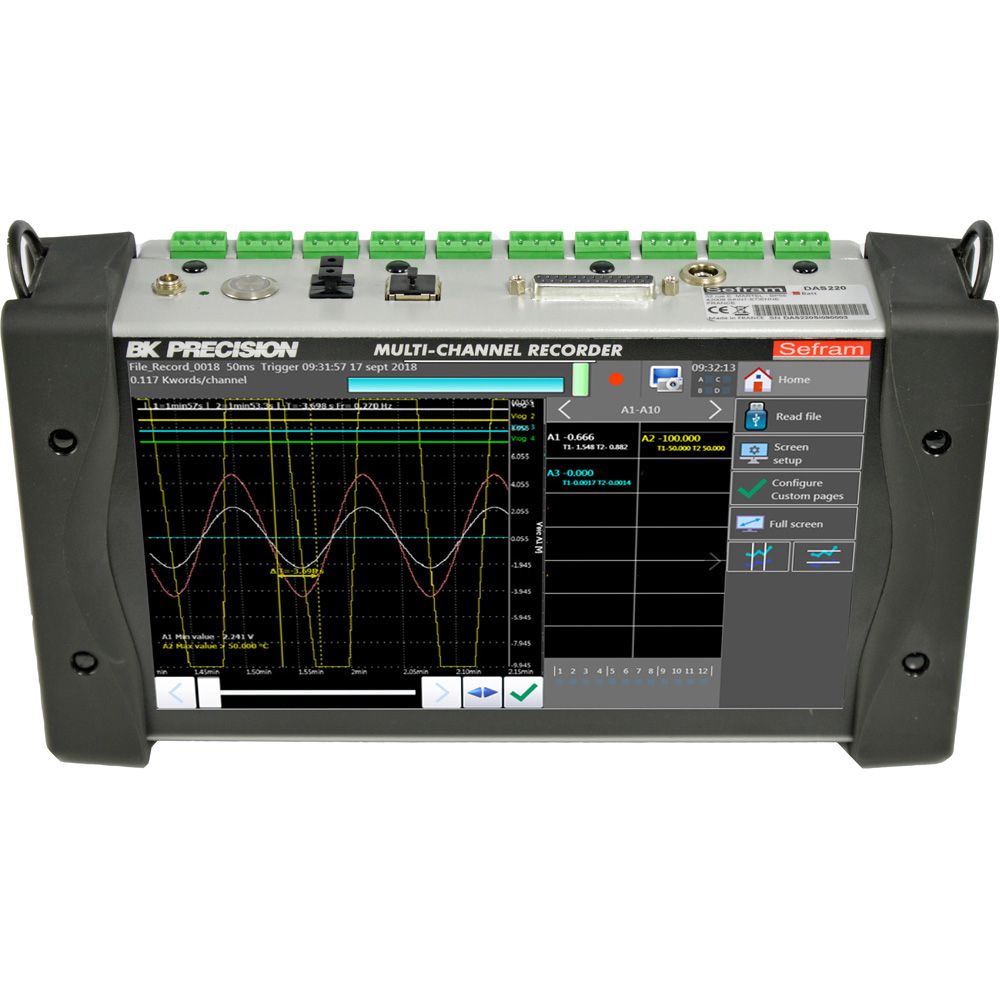 Sefram DAS220: เครื่องบันทึกข้อมูล (Datalogger) 10Ch. จอสี 10” ทัชสกรีนจากฝรั่งเศส