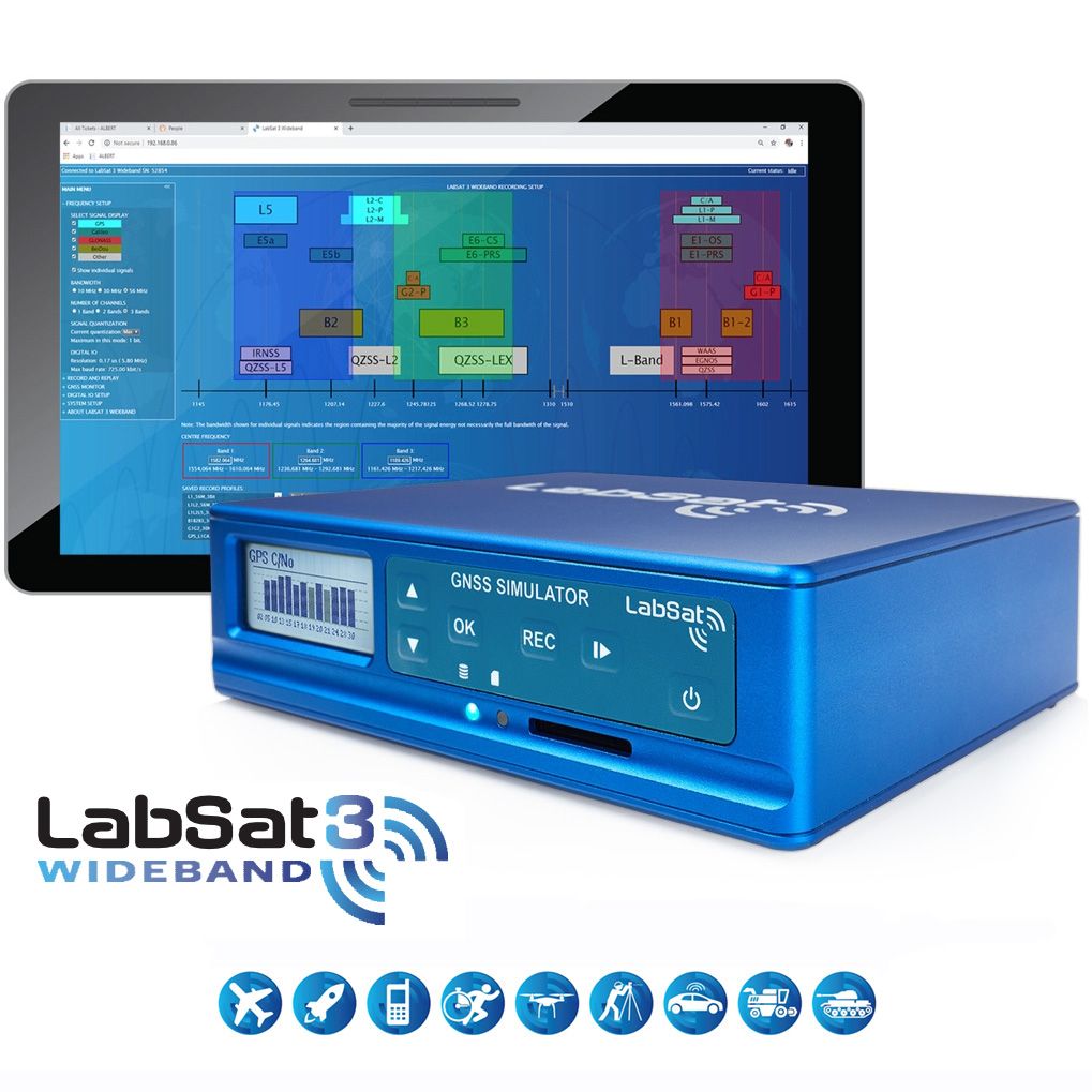 LabSat 3 Wideband: เครื่องจำลองสัญญาณดาวเทียมGPS Wideband พร้อมระบบRecord/Replay พร้อมแผนที่