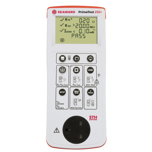 Seaward PrimeTest 250+: เครื่องทดสอบความปลอดภัยทางไฟฟ้าของเครื่องใช้ไฟฟ้าแบบพื้นฐาน