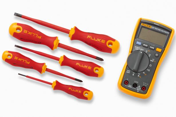 Fluke 117 Electrician's Multimeter plus insulated hand tools starter kit