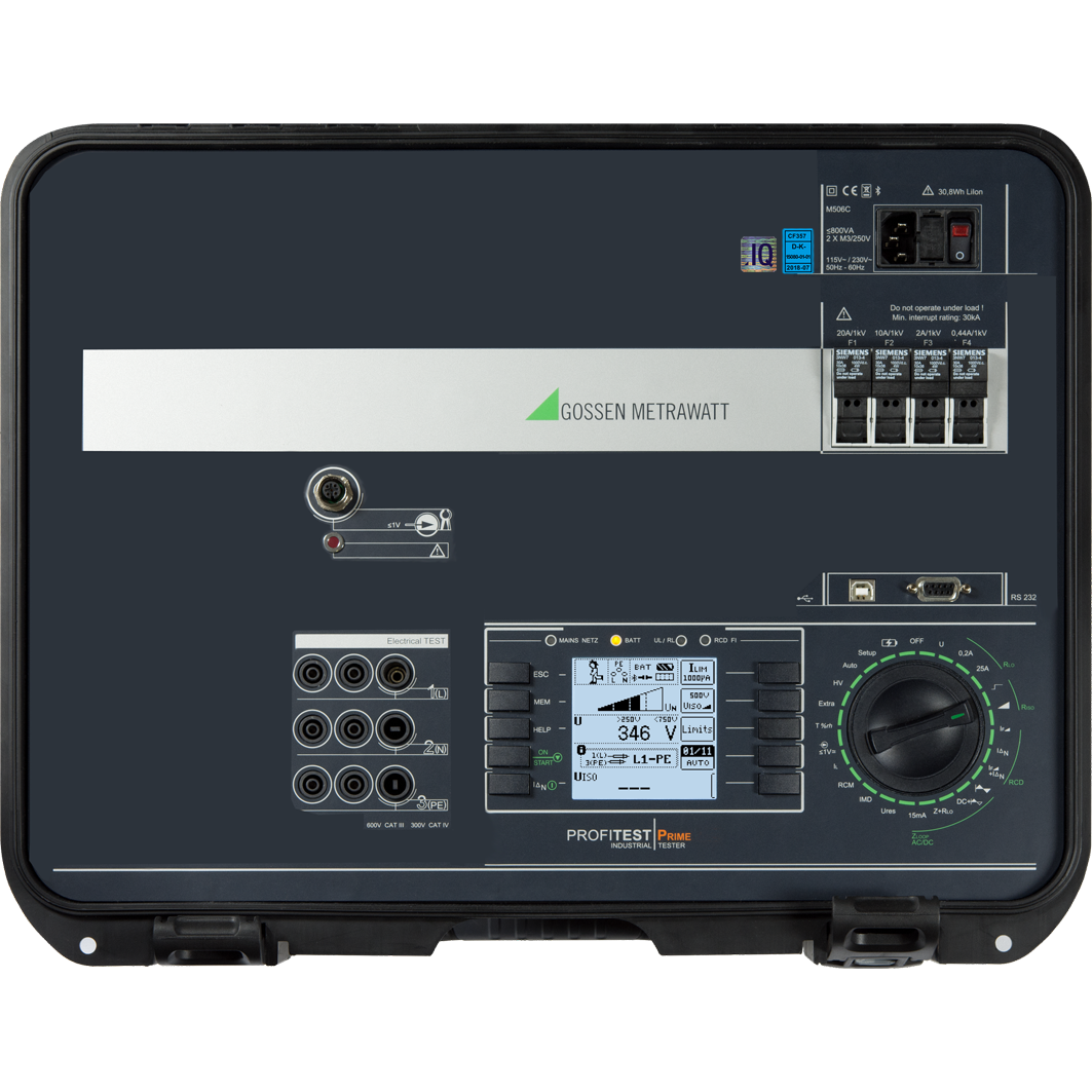 Gossen PROFITEST PRIME: เครื่องทดสอบความปลอดภัยของระบบไฟฟ้าหัวจ่าย AC-DC (EVSE)