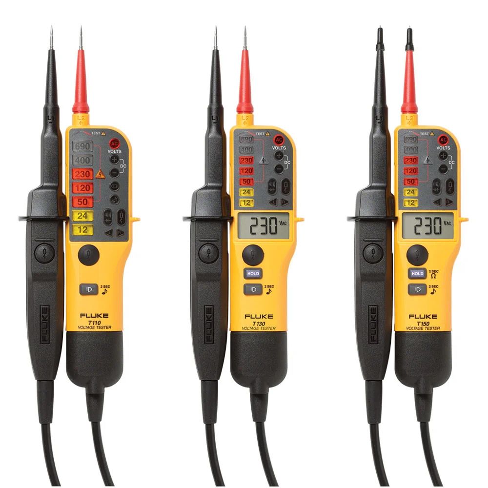 Fluke T90/T110/T130/T150: เครื่องตรวจสอบแรงดันไฟฟ้าและความต่อเนื่อง ที่ใช้งานง่าย ปลอดภัยสูง