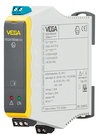 VEGA VEGATRENN 141Single channel separator for 4 … 20 m/HART sensors