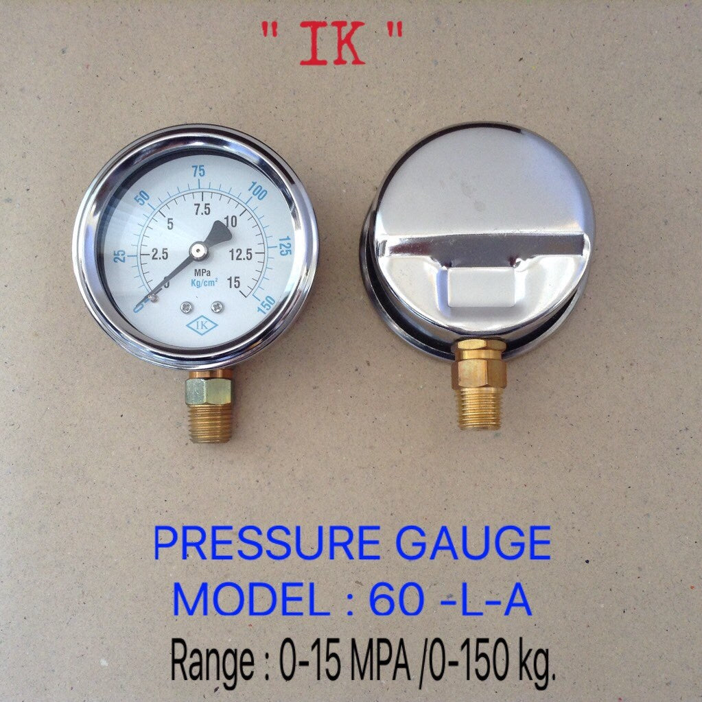 IK Pressure Gauges "IK"2.5 นิ้ว 0-30MPA /0-300KG ออกล่าง 1/4" ทองเหลือง NPT