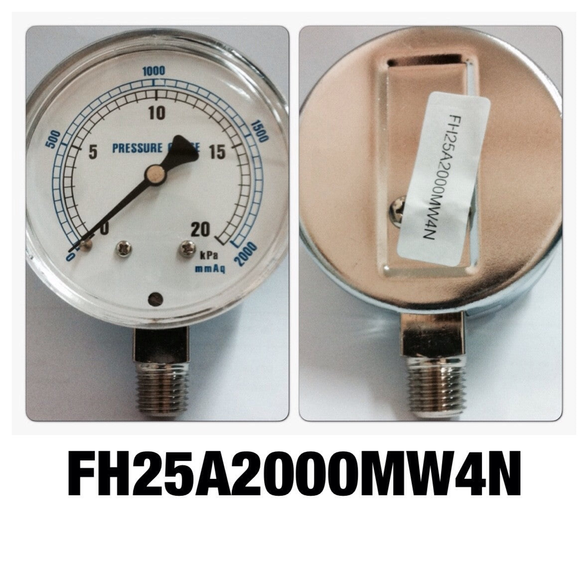 SAFE GAUGE Pressure Gauges 0-20 KPA 0-2000 MMAq. 2.5 นิ้ว ออกล่างเกลียว 1/4" NPT