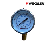 WEKSLER Pressure gauge รุ่น BY12 หน้าปัด 2.5” เกลียวทองเหลืองออกล่าง 1/4”