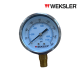 WEKSLER Pressure gauge รุ่น BY12 หน้าปัด 2.5” เกลียวทองเหลืองออกล่าง 1/4”