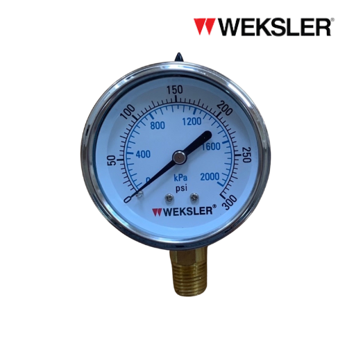 WEKSLER Pressure gauge รุ่น BY12 หน้าปัด 2.5” เกลียวทองเหลืองออกล่าง 1/4”