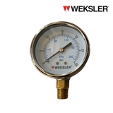 WEKSLER Pressure gauge รุ่น BY12 หน้าปัด 2.5” เกลียวทองเหลืองออกล่าง 1/4”