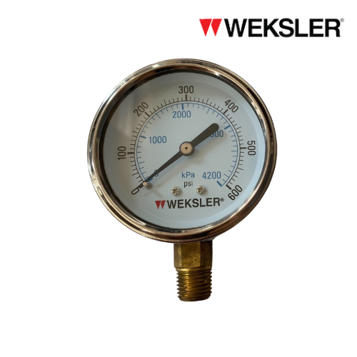 WEKSLER Pressure gauge รุ่น BY12 หน้าปัด 2.5” เกลียวทองเหลืองออกล่าง 1/4”