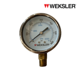 WEKSLER Pressure gauge รุ่น BY12 หน้าปัด 2.5” เกลียวทองเหลืองออกล่าง 1/4”