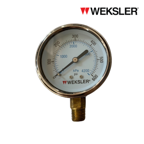 WEKSLER Pressure gauge รุ่น BY12 หน้าปัด 2.5” เกลียวทองเหลืองออกล่าง 1/4”