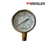 WEKSLER Pressure gauge รุ่น BY12 หน้าปัด 2.5” เกลียวทองเหลืองออกล่าง 1/4”