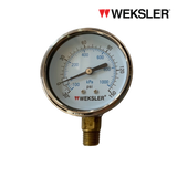 WEKSLER Pressure gauge รุ่น BY12 หน้าปัด 2.5” เกลียวทองเหลืองออกล่าง 1/4”