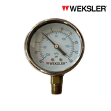 WEKSLER Pressure gauge รุ่น BY12 หน้าปัด 2.5” เกลียวทองเหลืองออกล่าง 1/4”