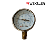 WEKSLER Pressure gauge รุ่น BY12 หน้าปัด 2.5” เกลียวทองเหลืองออกล่าง 1/4”