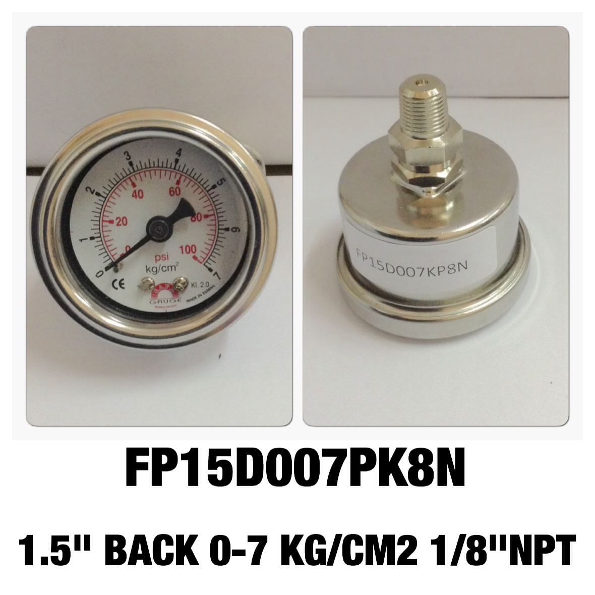 SAFE GAUGE Pressure Gauges 0-7 KG 0-100 PSI 1.5 นิ้ว ออกหลังเกลียว 1/8" NPT