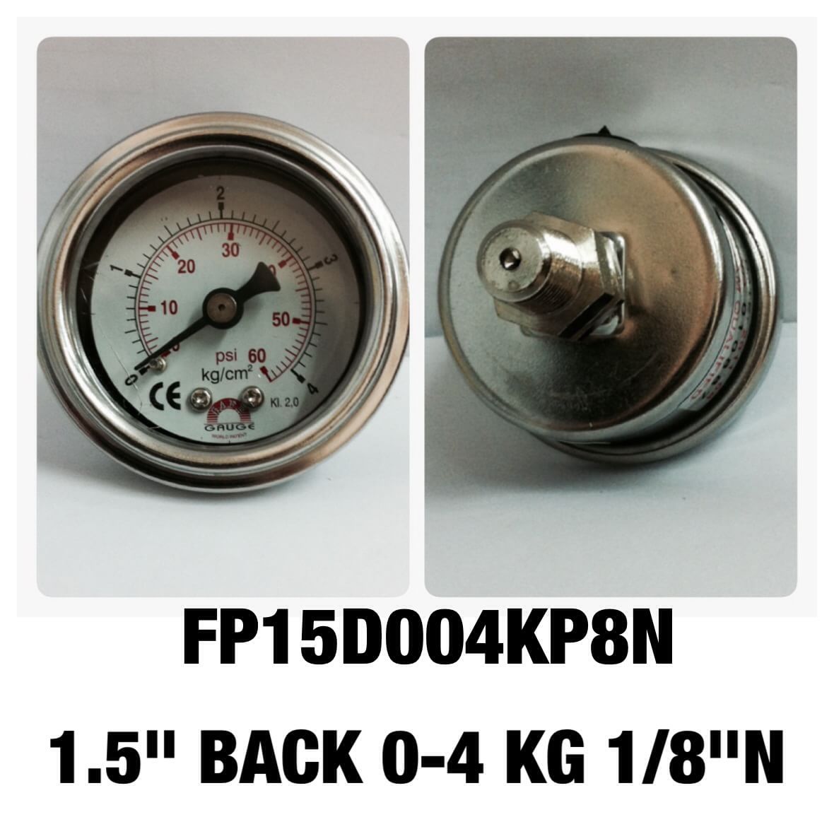 SAFE GAUGE Pressure Gauges 0-4 KG 0-60 PSI 1.5 นิ้ว ออกหลังเกลียว 1/8" NPT